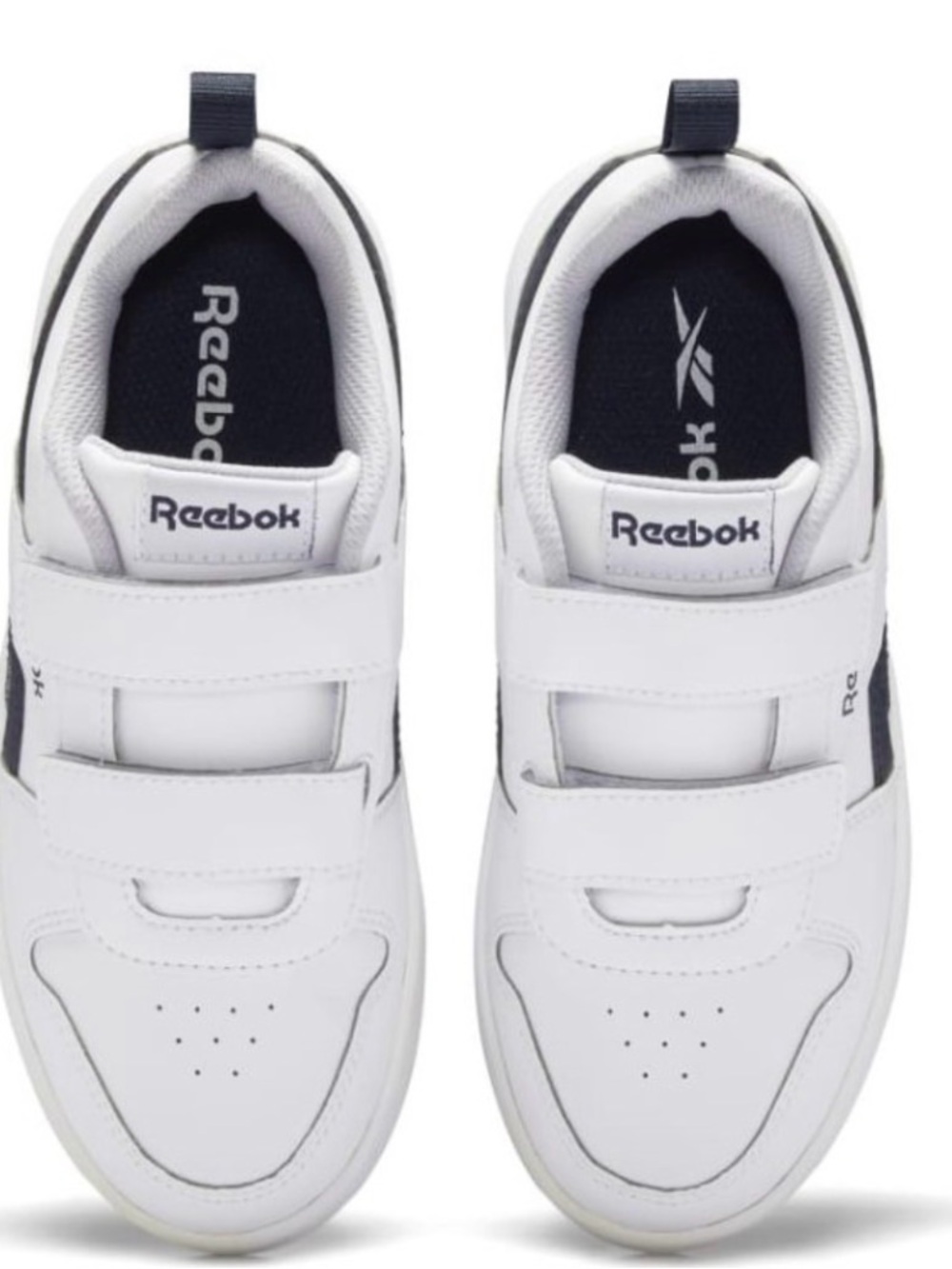 Reebok Kids' White and Navy Velcro Sneakers size 1 brand new